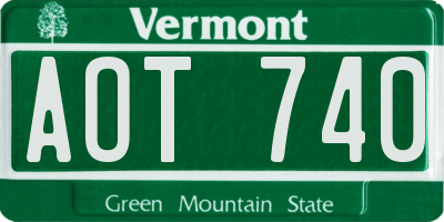 VT license plate AOT740