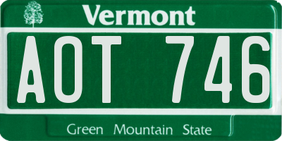 VT license plate AOT746