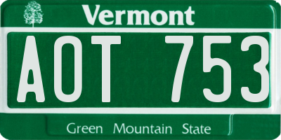 VT license plate AOT753
