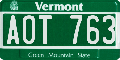 VT license plate AOT763