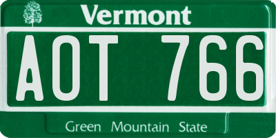VT license plate AOT766