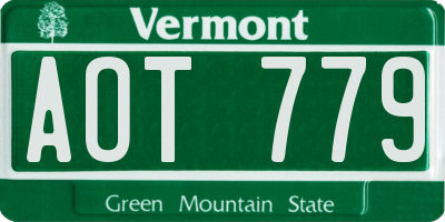 VT license plate AOT779