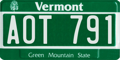 VT license plate AOT791