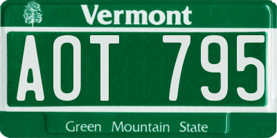 VT license plate AOT795