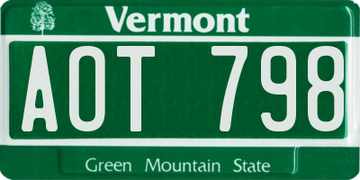 VT license plate AOT798