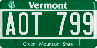 VT license plate AOT799