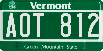 VT license plate AOT812
