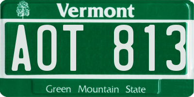 VT license plate AOT813