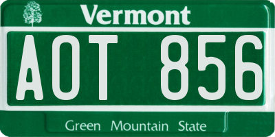 VT license plate AOT856