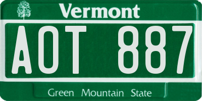 VT license plate AOT887