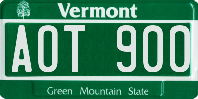VT license plate AOT900