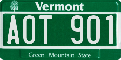 VT license plate AOT901
