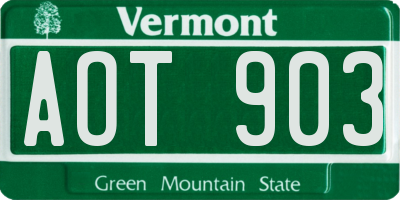 VT license plate AOT903
