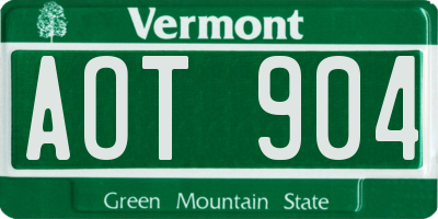 VT license plate AOT904