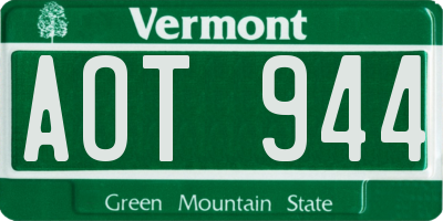 VT license plate AOT944