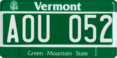 VT license plate AOU052