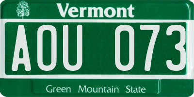VT license plate AOU073