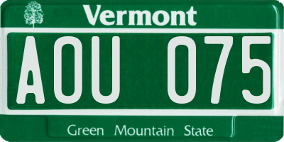 VT license plate AOU075