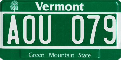VT license plate AOU079