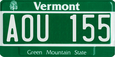 VT license plate AOU155