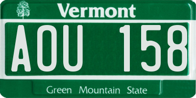 VT license plate AOU158
