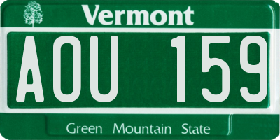 VT license plate AOU159