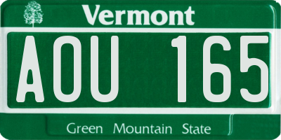 VT license plate AOU165