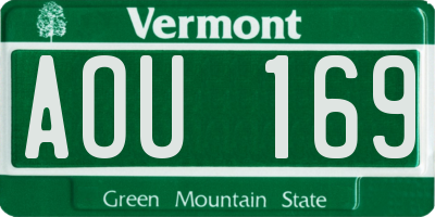 VT license plate AOU169