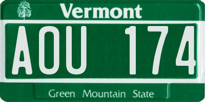 VT license plate AOU174
