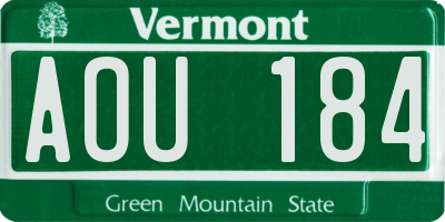 VT license plate AOU184
