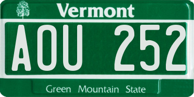 VT license plate AOU252