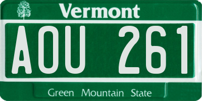 VT license plate AOU261