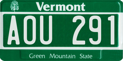 VT license plate AOU291