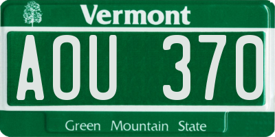 VT license plate AOU370