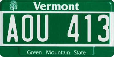 VT license plate AOU413