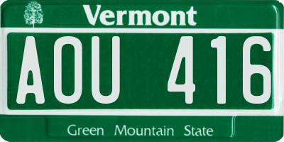 VT license plate AOU416