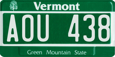 VT license plate AOU438