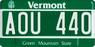 VT license plate AOU440