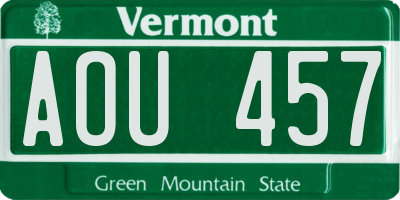 VT license plate AOU457