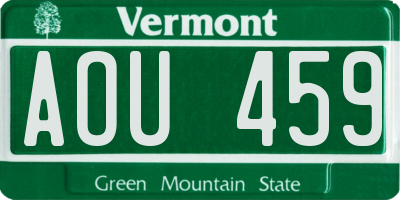 VT license plate AOU459