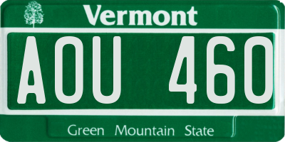 VT license plate AOU460