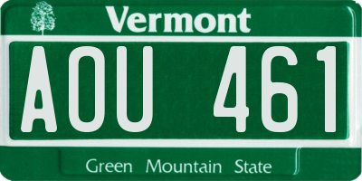 VT license plate AOU461