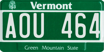VT license plate AOU464