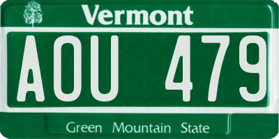VT license plate AOU479