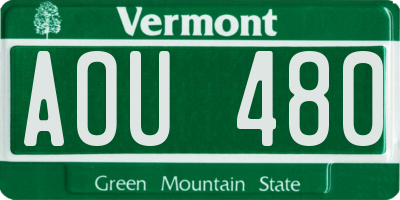 VT license plate AOU480