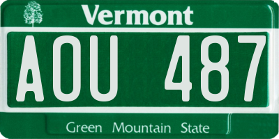 VT license plate AOU487