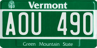 VT license plate AOU490