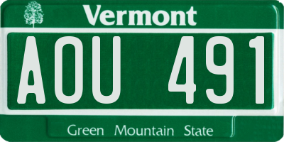 VT license plate AOU491