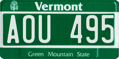 VT license plate AOU495