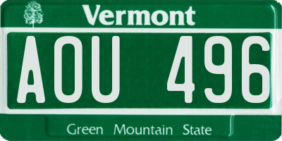VT license plate AOU496